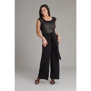 #128 MSRP $79 NWOT CONNECTED APPAREL UPTOWN METALLIC COWL JUMPSUIT ♡SIZE 6P♡